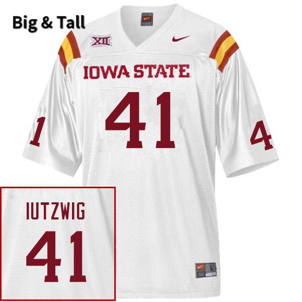 Iowa State Cyclones Men's #41 Drew Iutzwig Nike NCAA Authentic White Big & Tall College Stitched Football Jersey VW42M56XO